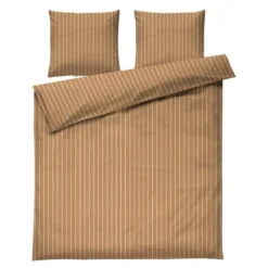 Soft sengesett 220x220 cm karamell/offwhite