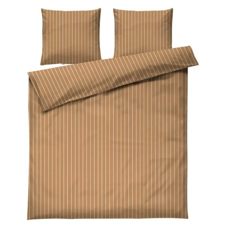 Soft sengesett 220x220 cm karamell/offwhite