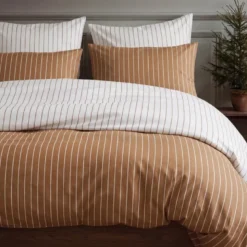 Soft sengesett 200x220 cm karamell/offwhite