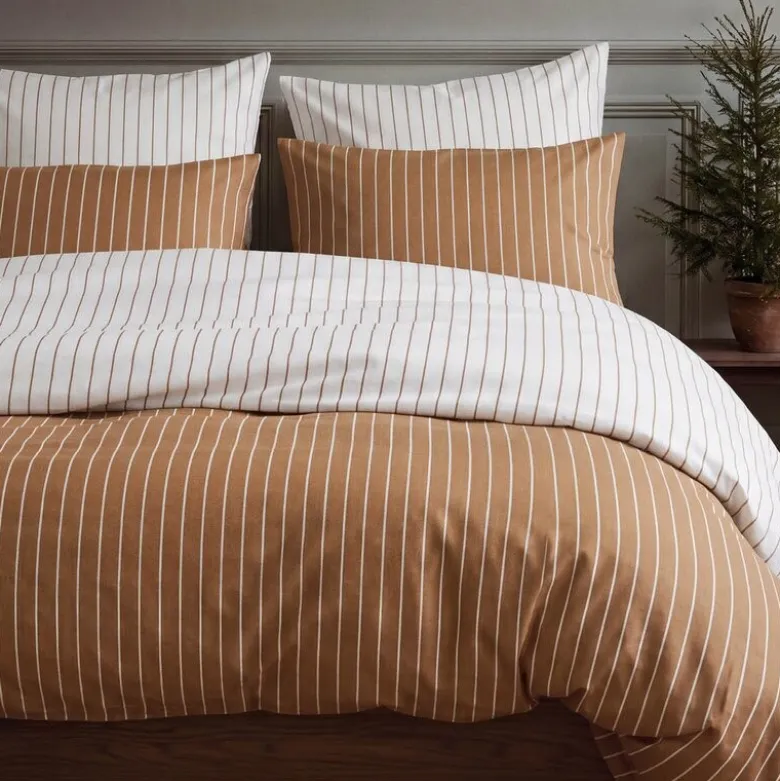 Soft sengesett 200x220 cm karamell/offwhite