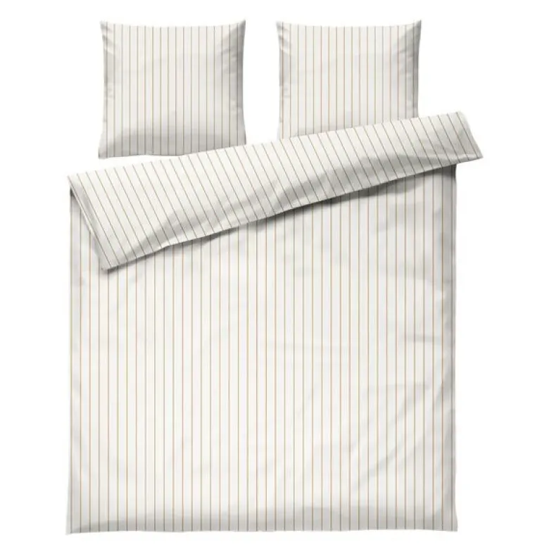 Soft sengesett 220x220 cm offwhite/karamell