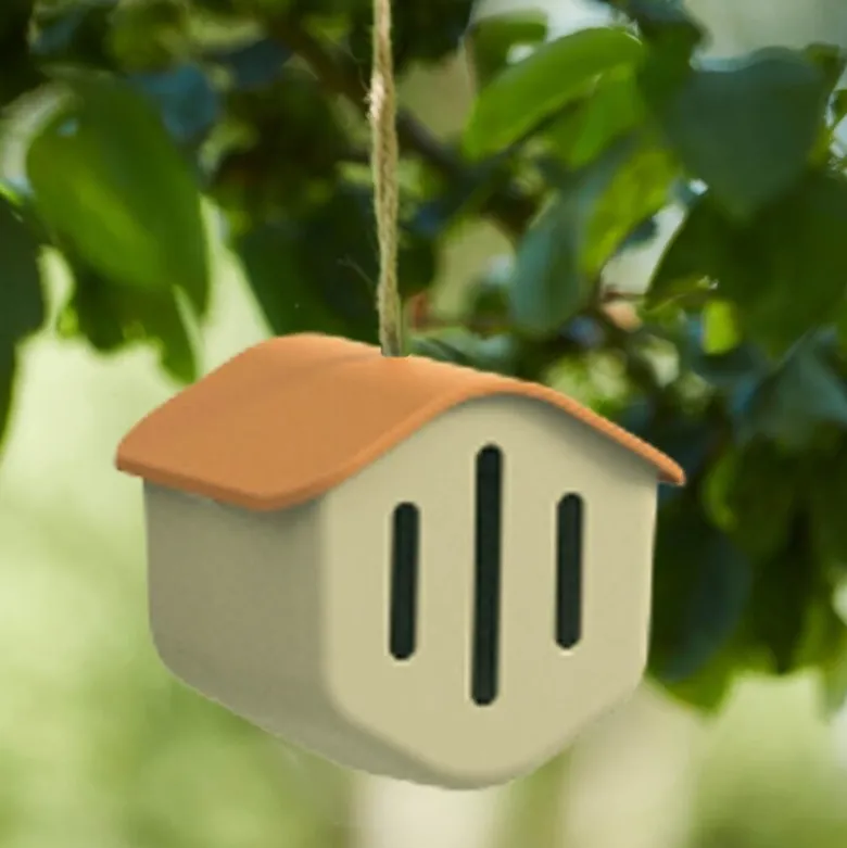 Sommerfuglhus 14 cm beige terrakotta