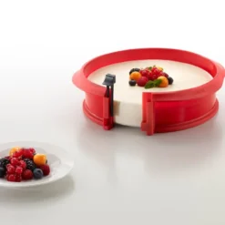 Springform i silikon med fat 23 cm 2,5 L rød/hvit