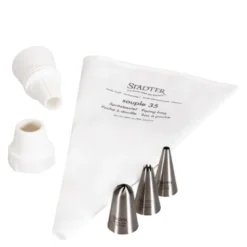 Sprøytesett 5 deler metalltyller, adapter og sprøytepose 35 cm