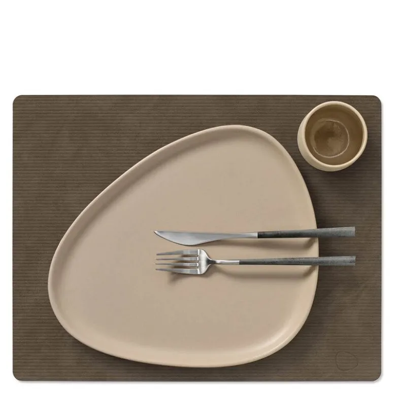 Square Corduroy spisebrikke 35x45 cm caviar
