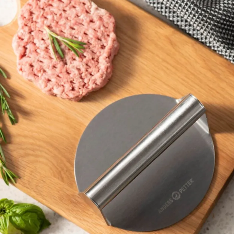 Steel Essentials burgerpresse 14 cm børstet