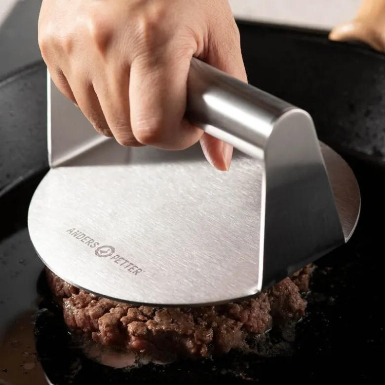 Steel Essentials burgerpresse 14 cm børstet