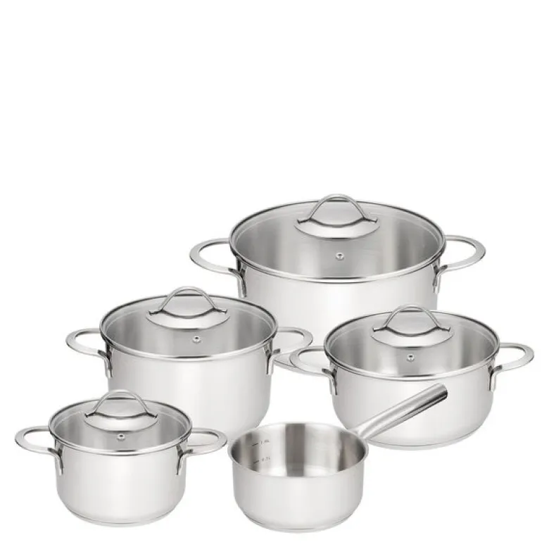 Steel grytesett 9 deler inkl lokk