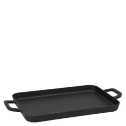 Stekeplate støpejern 48x26 cm svart