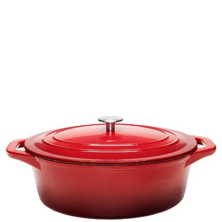Stenfors støpejernsgryte oval 6,2L rød