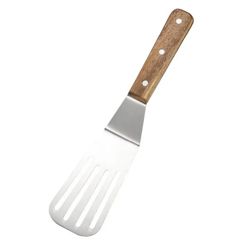 Steph stekespade slisset 28 cm stål/gummitre