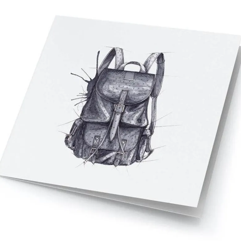 Store kunstkort ryggsekk