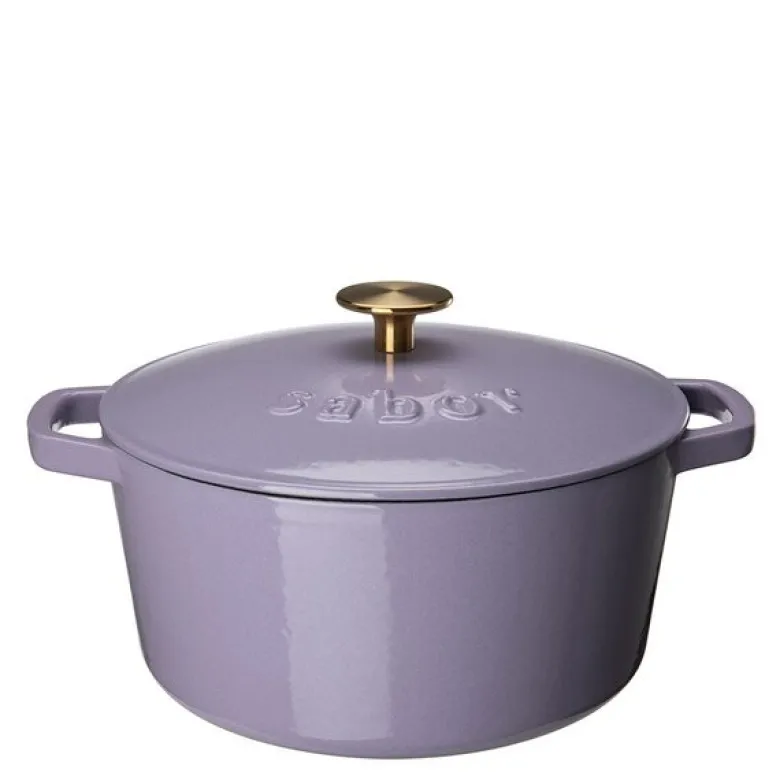 Støpejernsgryte 24 cm 4,4L lavendel