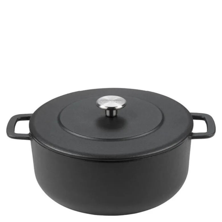 Støpejernsgryte 24 cm 3,8L svart