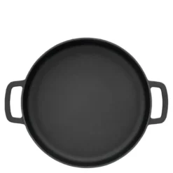 Støpejernspanne emaljert 28 cm svart