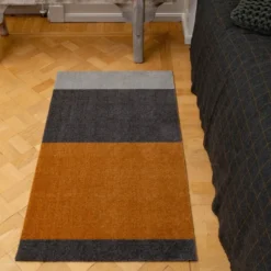 Stripes horisontal gulvmatte 120x67 cm dijon/grey
