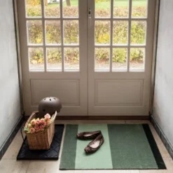 Stripes horisontal gulvmatte 90x60 cm green