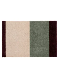 Stripes horisontal gulvmatte 40x60 cm bordeaux/green/ivory