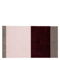 Stripes horisontal gulvmatte 120x67 cm bordeaux/rose/sand