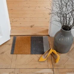 Stripes horisontal gulvmatte 40x60 cm dijon/grey