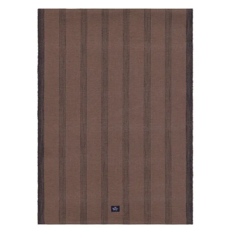 Stripete løpere i bomull 150x50 cm brun/svart
