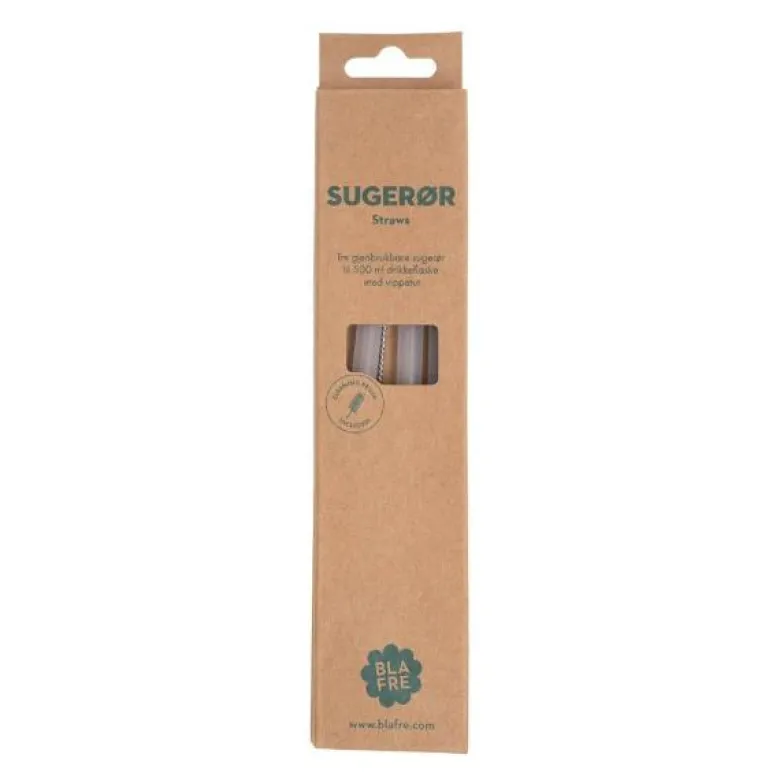 Sugerør til 500 ml stålflaske 3 stk m/børste