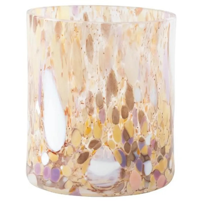 Swirl drikkeglass/lykt 35 cl brun multi