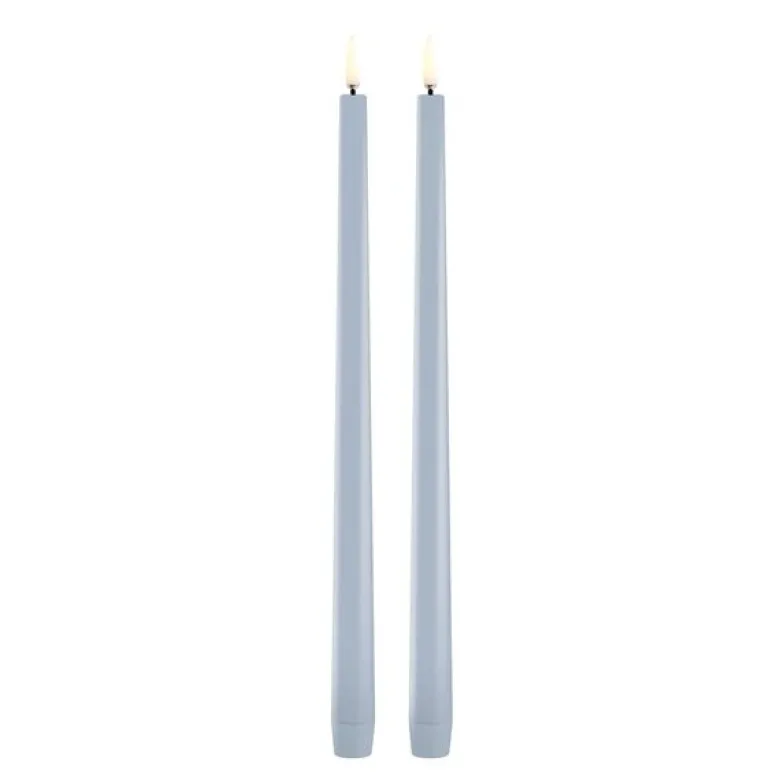 Taper Candles slim LED-kronelys 2,3x32 cm 2 stk lys blå