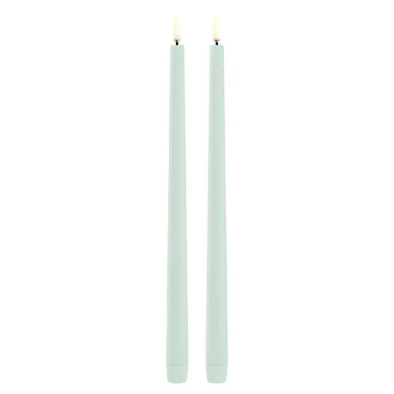 Taper Candles slim LED-kronelys 2,3x32 cm 2 stk dusty green