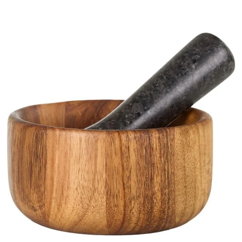 Taru morter 13 cm med pistill akasietre/granit