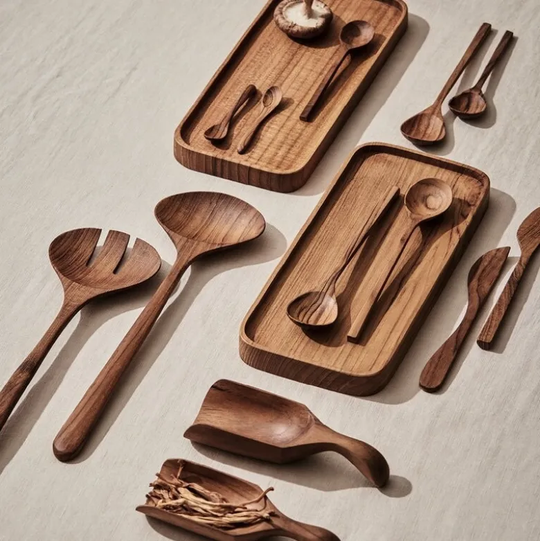 Teak salatbestikk 30 cm