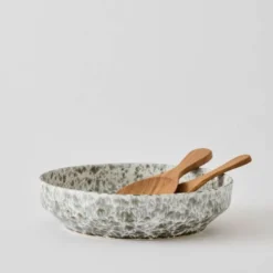 Teak salatbestikk korte 2 deler 17 cm tre