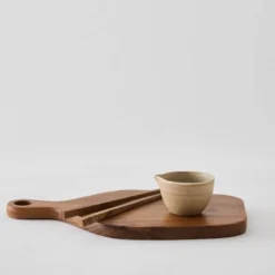 Teak skjærebrett / osteplate 30x17,5 cm tre