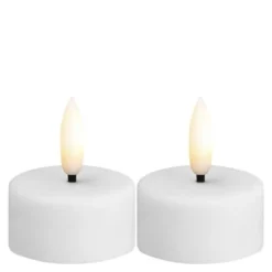 Tealight Candle LED telys 2 stk 3,9x2 cm hvit