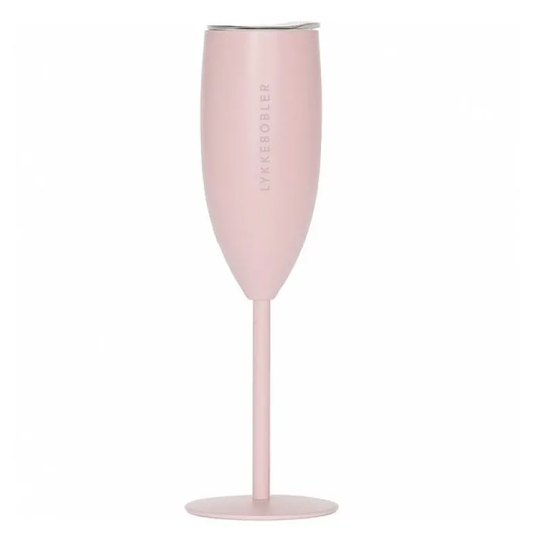 Termo champagneglass LYKKEBOBLER 12 cl dus rosa