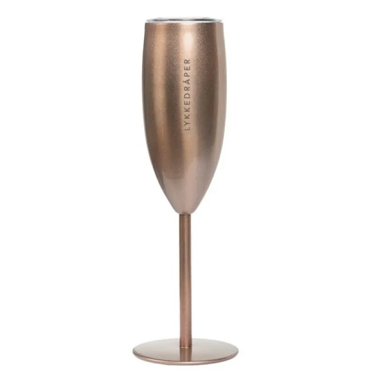 Termo champagneglass Lykkedråper 12 cl roségull