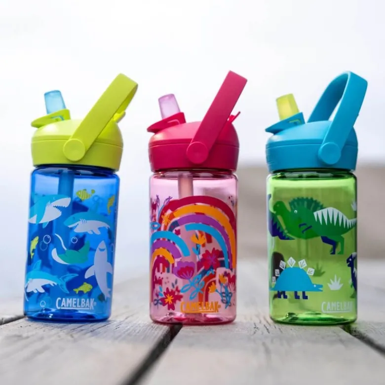 Thrive Flip Straw Kids drikkeflaske 0,4L sharks and rays