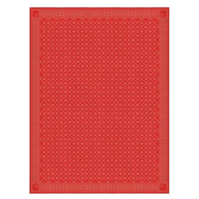 Åttebladrose bordduk 150x260 cm rød
