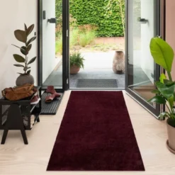 Unicolor gulvmatte 200x90 cm bordeaux