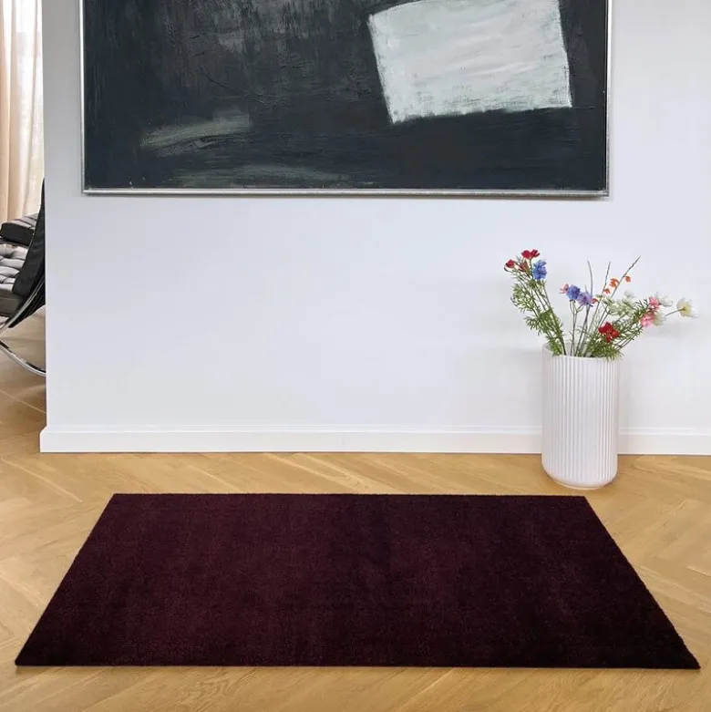 Unicolor gulvmatte 130x90 cm bordeaux