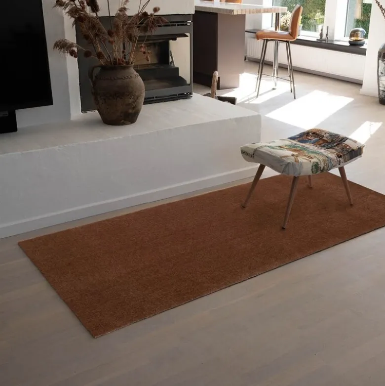 Unicolor gulvmatte 200x90 cm cognac