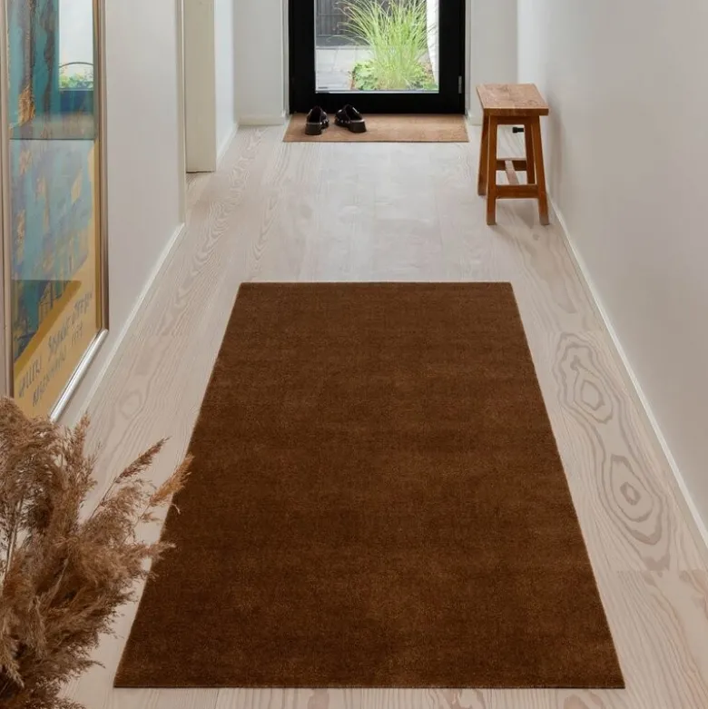 Unicolor gulvmatte 200x90 cm cognac