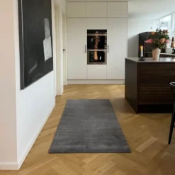 Unicolor gulvmatte 200x90 cm steelgrey
