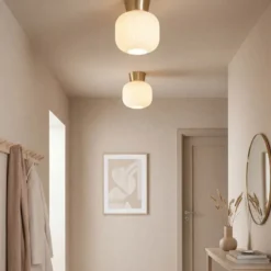 Vanja plafond 20 cm hvit/matt messing