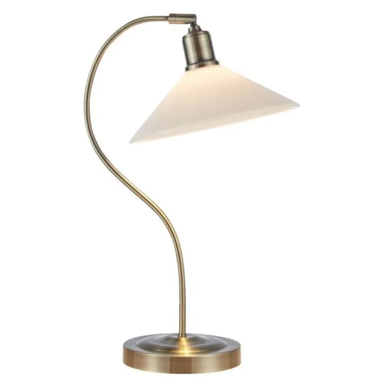 Vela bordlampe 49 cm antique messing/hvit
