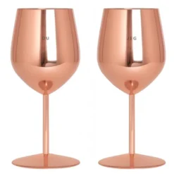 Vinglass stål DU & JEG 45 cl 2 stk roségull