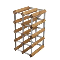 Vinstativ 12 flasker montert lys eik