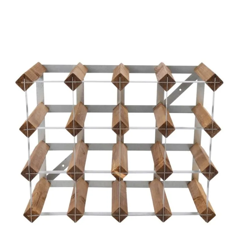 Vinstativ 16 flasker montert lys eik