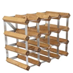 Vinstativ 16 flasker montert lys eik
