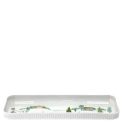 Vinter fat rektangulært 36x12 cm Ildfast porselen hvit